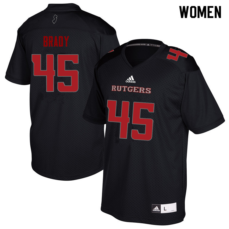Women #45 Jim Brady Rutgers Scarlet Knights College Football Jerseys Sale-Black